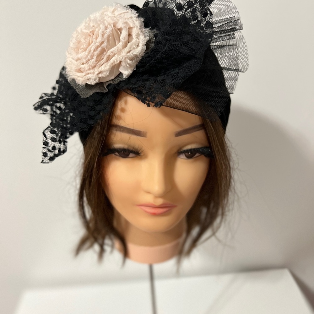 Birdcage veil-handmade black velvet hijab new 🖤